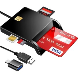 【2025 Latest Model】IC Card Reader, Supports My Number Cards, USB-A & Type-C Contact Type, SD Card Reader, No Installation Required, Tax Filing at Home, National Tax Electronic Declaration, Tax System
