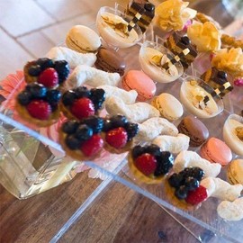 OnDisplay Cross Tier Acrylic Display Rack/Stand - Clear Food Display Stage (11" Height)