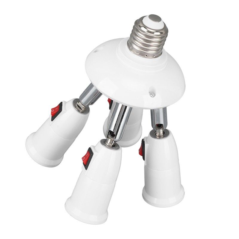 Light Splitter Socket 4 in 1 Bulb Splitter E26 E27
