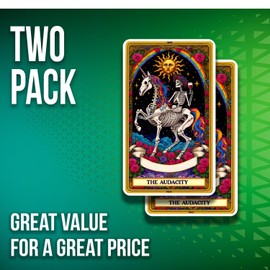 The Audacity Tarot Card Stickers - Mystical Tarot Card Stickers - 5" On Longest Side - 2 Pack - High Adhesive Tack - Bumper Stickers for Cars, Truck, SUV - Made in USA - PLS096