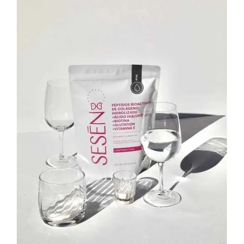 Pack 2 Sesen Pink Colageno Hidrolizado Acido Hialuronico Sfn Sin