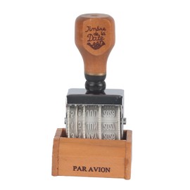 DOACT Sello de Fecha Giratorio de Madera con Fuente Vintage, Rodillo Fechador para Scrapbooking, Álbum de Recortes y Manualidades DIY, Incluye Año Mes y Día