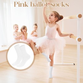 SGQTZDZQ 2PCS White Ballet Socks, Breathable and Skin-Friendly Ballet Socks for Girls, Nylon Girls Stockings for Dance Classes (White,XS)