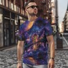 3D Pattern Print T-Shirt Artistic Tree Design Breathable Lightweight Flexible