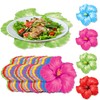 30 Pcs Disposable Flower Placemats, Colourful Hibiscus Flower Decorative Placemats,