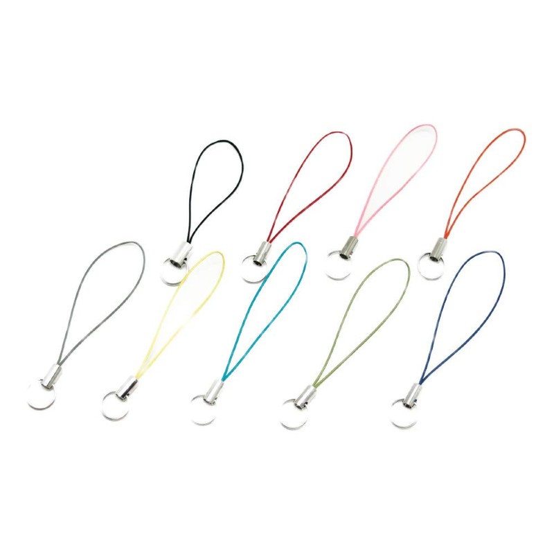(10 pieces) Strap parts with cans, pine needles, double rings