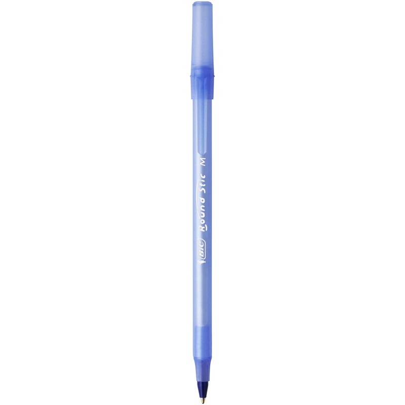 BIC Round Stic Ballpoint Pen, Blue, Bag of 8
