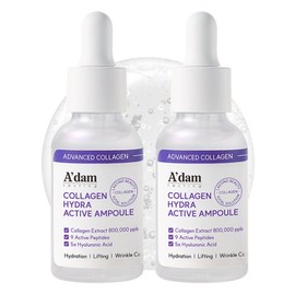 Adam Workshop Low Molecular Collagen Elasticity Pore Ampoule Nasolabial Wrinkle Peptide Lifting Hyaluronic Acid Moisture Ampoule, 2 Pieces, 30ml / 아담공방 저분자 콜라겐 탄력 모공 앰플 팔자주름 펩타이드 리프팅 히알루론산 수분 앰플, 2개, 30ml