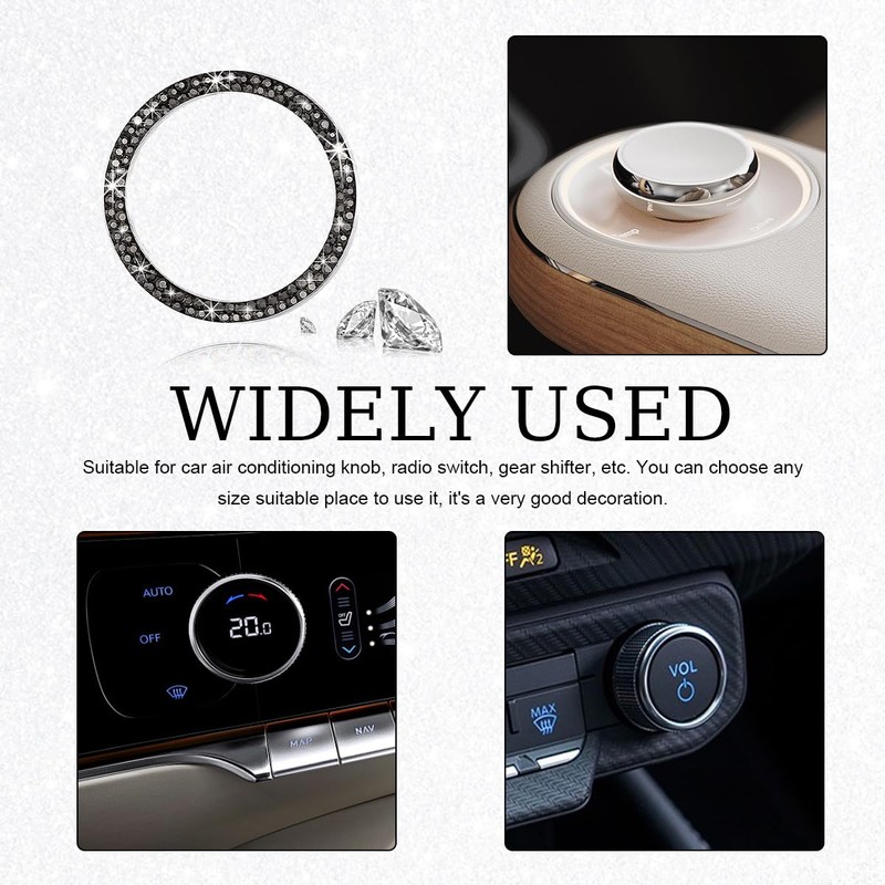 Gasedin Car Engine Start Stop Decoration Ring, Sparkling Crystal Vehicle