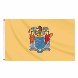 Flag of New Jersey State Banner 3x5FT Indoor Walls, Outdoor Gardens, Decks, Car, Flags Decorations