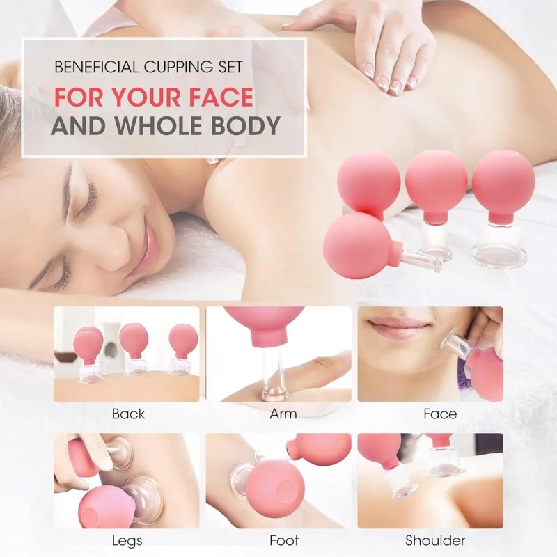 Set Anticelulítico Para Masaje Corporal Y Facial Ventosas Te