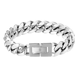 KRKC&CO Men’s Kihei Bracelet, 0.5/0.3 inch (12/8 mm) Wide,18k Gold Plated, Surgical Stainless Steel, Metal Allergy Friendly, Thick, Hip-Hop/Rapper Accessory, Gift, Celebrations, Birthdays