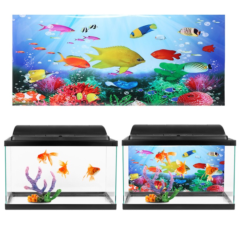 Background Poster Decorative Painting PVC Sticker Landscape Image for Aquarium
