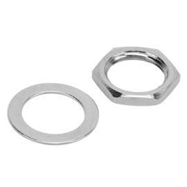 Guitar Nuts and Washers, G3/8 Female Thread Guitar Jack Nut Washer Kit Metal Guitar Input Output Jack Socket Nuts, Jack Socket Nut with Washer for Electric Guitar, Electric Bass