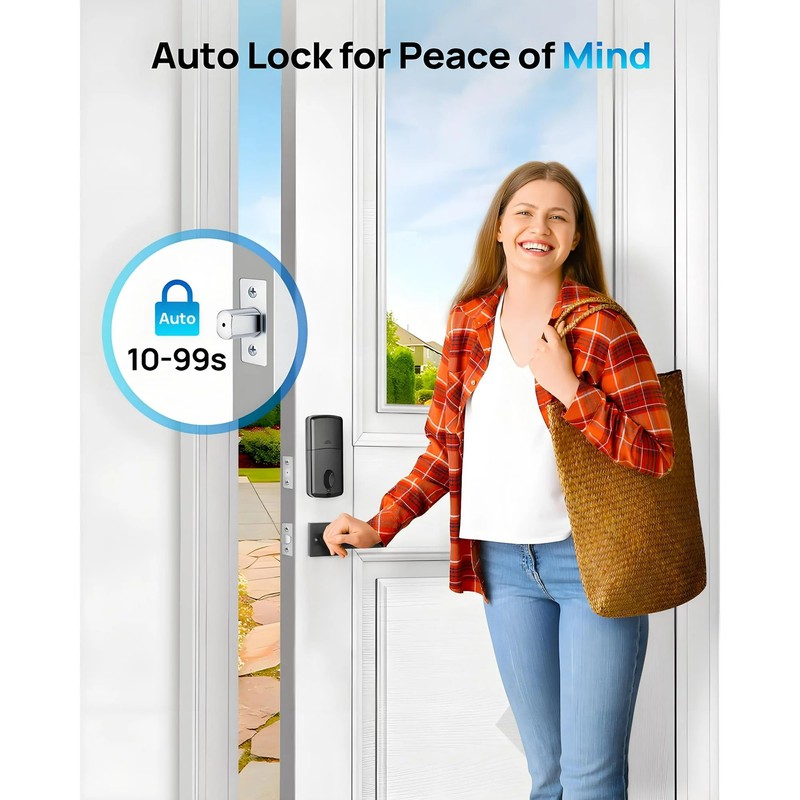 WiFi Smart Keyless Entry Door Lock Set w/Front Door Handle,