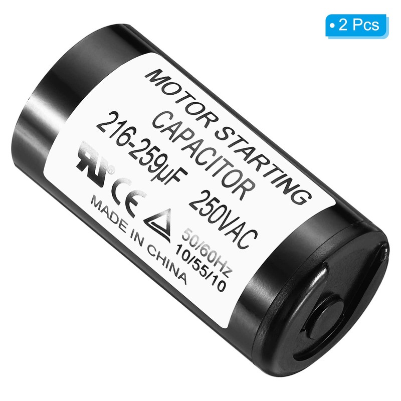PATIKIL Motor Start Capacitor, 2 Pack 216-259uF/Mfd 250V 50/60Hz CD60