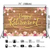 Rustic Floral Retirement Banner Party Decorations For Women 5.9x3.6ft