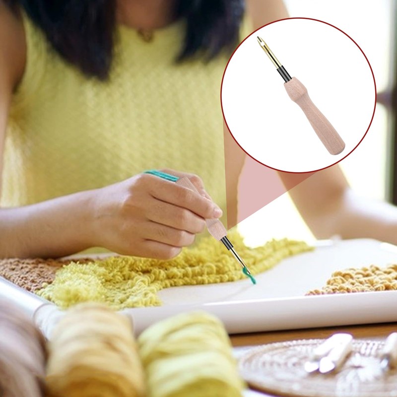 12 Pcs Punch Needle Kit, Embroidery Punch Needle Tool Wooden
