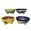 Set of 4 Multicolor Medium Molcajete Barro - Mexican Kitchen
