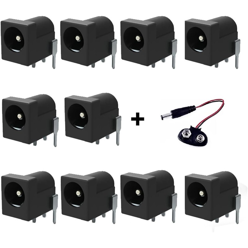 California JOS Breadboard-Friendly 2.1mm PCB Mounting Female DC Power Barrel