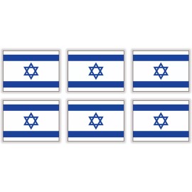 Unbranded/Generic 6 Mini 1"x1.5" Israeli Flag Vinyl Stickers Decals Israel Jewish American Flags