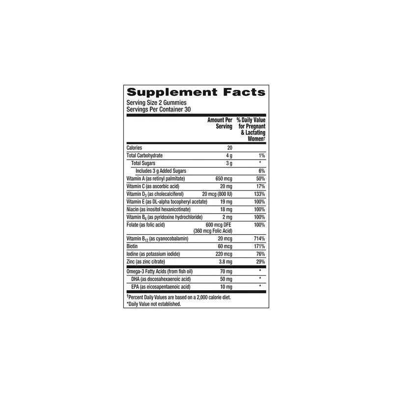 Centrum Multi Vitaminas Prenatal Ácido Fólico Dha Gomitas Sabor Frutos
