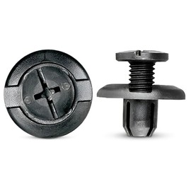 MAIN ST COLLECTIVE 10 Pack Black Nylon Fender Splash Shield Retainers – 8mm Hole Size, 9mm Stem, 20mm Flange, Phillips Screw Retainers, Compatible with Honda 91512-SM4-003