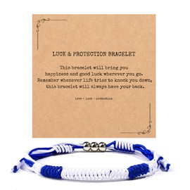 LANWLOSI Israel Bracelet for Men Women Country Flag Color Wrist Wrap Bracelet Israel Blue and White Infinity String Brac-elet I Stand with Israel Protection and Lucky Jewelry Gifts