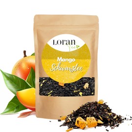 Loran Tee - Black Tea Mango, 100 g, Premium Quality, Ceylon Tea, Loose in Zip Bag, Aroma, Sunflower Blossoms, Mango Cubes