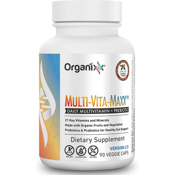 Organixx - Multi-Vita-Maxx - Whole Food Supplement - 90 Capsules - Fermented Vitamin Supplement, Immune & Digestive Support, Maximum Bioavailability