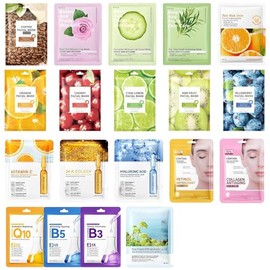 19pcs MASCARILLAS SURTIDAS NEW Hidratantes,Collagen Mask,Reparan La Piel Seca Antiedad Elasticidad