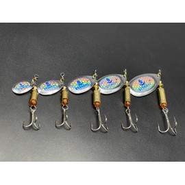 EVERBAY Fishing Spinners, Hard Fishing Lures, Long Cast Tackle, Sea Fishing, Metal Spinnerbait Freshwater and Saltwater for Spinning for Trout, Salmon, Perch, Pike, Bass, Pollock, mix size, set/5pcs