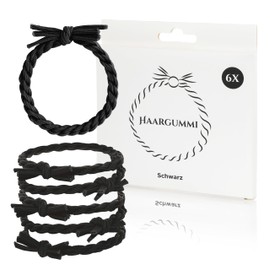 Nordstern Hair Bobbles Set of 6 - Braided Hair Bands with Secure Hold and Stylish Look - Versatile Hair Accessories for Women and Girls in Black