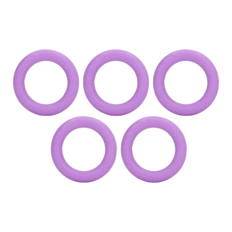 5pcs Baby Soft Silicone Teething Ring Toy Infant Safe Elastic