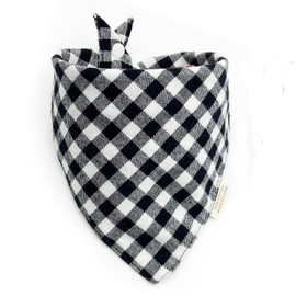 Pañuelo para perro (crema, negro, a cuadros, L)