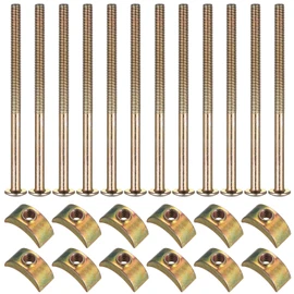 12 Pcs M6 Furniture Boltss, Furniture Connecting Bolts with Half Moon Luna Washers Nuts, Bunk Bed Bolts and Nuts Connectors, for Bunk Beds Cots Bed Screws and BoltsHardware Fixings(M6 x 100mm)