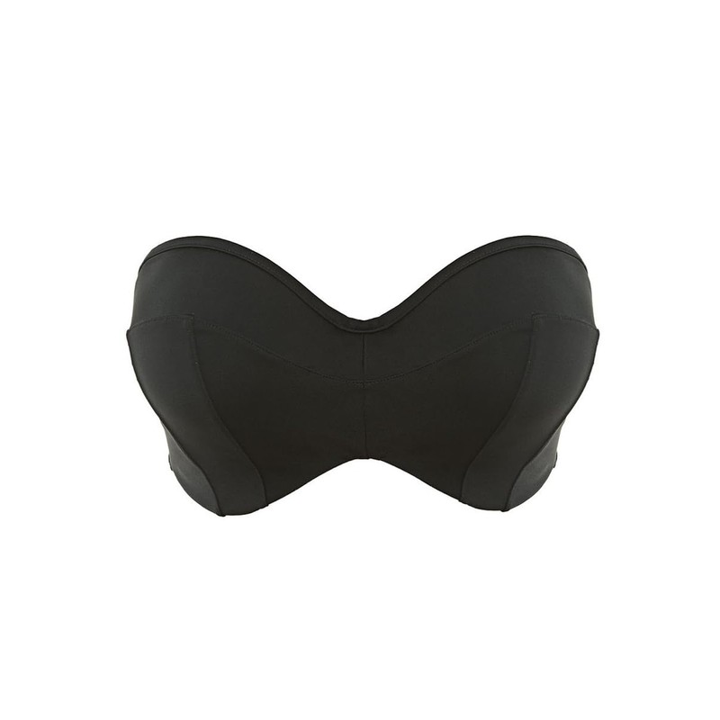 Elomi Plus Size Essentials Bandeau Bikini Top 42E, Black