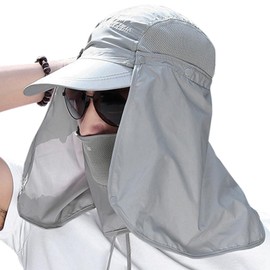 DAYCLOSET hat208 360 Degree Sun Protection Hat, Women's, Men's, 3-Way, UPF50+, Wide Brim Cap, Mesh Fabric, Spring, Summer, Autumn,, gray (light gray)