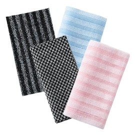 Ipetboom Paños de Lavado Corporal Exfoliantes 4 Piezas, Depurador Corporal, Toalla Exfoliante de Espalda para Ducha, Limpieza Profunda para Baño y Via