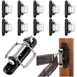Frienda 10 Pcs Electric Fence Polytape Connectors Electric Fence Corner Insulator Corner or End Insulator with Buckles Wood Post Tape Connector with Screw for Polytape up to 45 mm