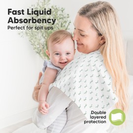 6-Pack Organic Burp Cloths Baby Girl, Boy - Large Baby Burp Cloths, Burping Cloths for Babies, Boys, Girls, Cotton Burp Cloth, Spit Up Burp Rags, Newborn Burp Clothes, Burp Cloths Neutral (Vessels)