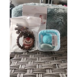 Baby Teething/ Chew Toys Blue  Lot Of 2 (4 pieces)Bpa Free Food Grade Silicone