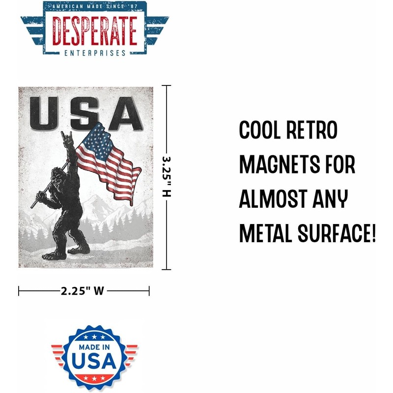 Desperate Enterprises Sasquatch USA Refrigerator Magnet - Funny Fridge Magnets