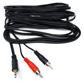 DRUT 5m 3.5mm to Twin RCA Stereo Aux Phono Audio Cable Mini Jack Lead Cord Y Splitter Headphone Cord RCA Y Splitter Adapter 16.5ft Black Nickel Connectors
