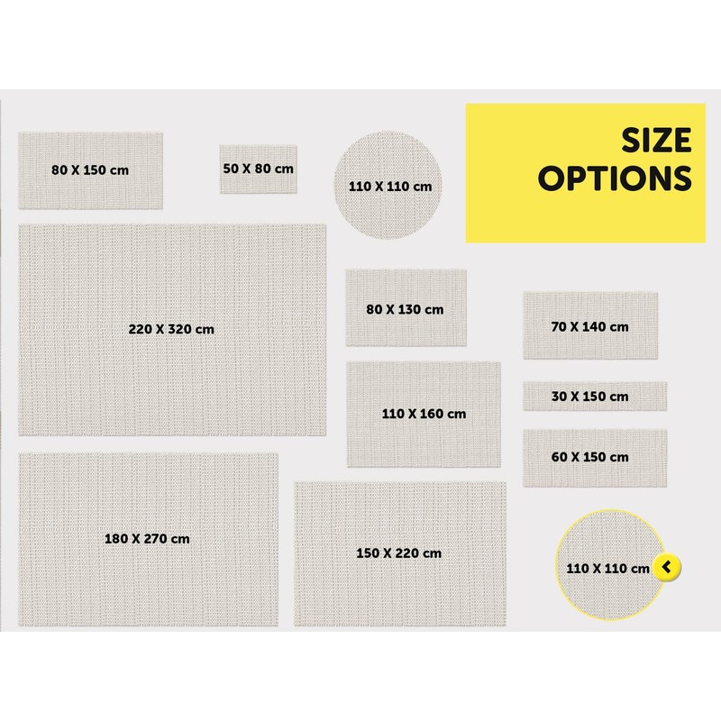 aboveBED Non-Slip Mat for Carpet 110 cm Round, Carpet Non-Slip