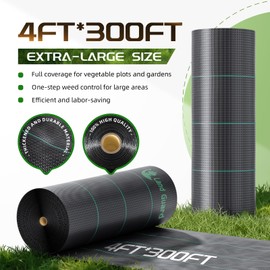 Land Guard 4ft x 300ft Weed Barrier Fabric Heavy Dusty, Ground Cover, Weed Mat, Woven Landscape Fabric for Garden, Lawn and Outdoor Project