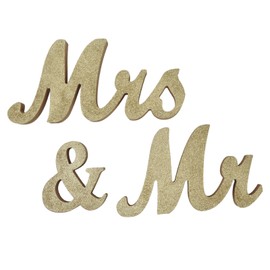 Mr Mrs Sign Wedding Table Decorations English Letter Ornament Props for Festival Anniversary PartyGold