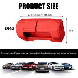 ZNDAW 2 PCS Car Seat Belt Buckle Covers, Anti-Scratch Silicone Safety Belt Clip Buckle Protector, Vehicle Interior Seatbelt Buckle Guard Protective Sleeve for Cars Vans Trucks (Red)