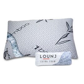Lounj Cooling Bed Pillows for Sleeping 2 Pack Shredded Memory Foam Pillows Adjustable Cool Pillow for Side Back Stomach Sleepers Luxury Gel Pillows Queen Size Set of 2