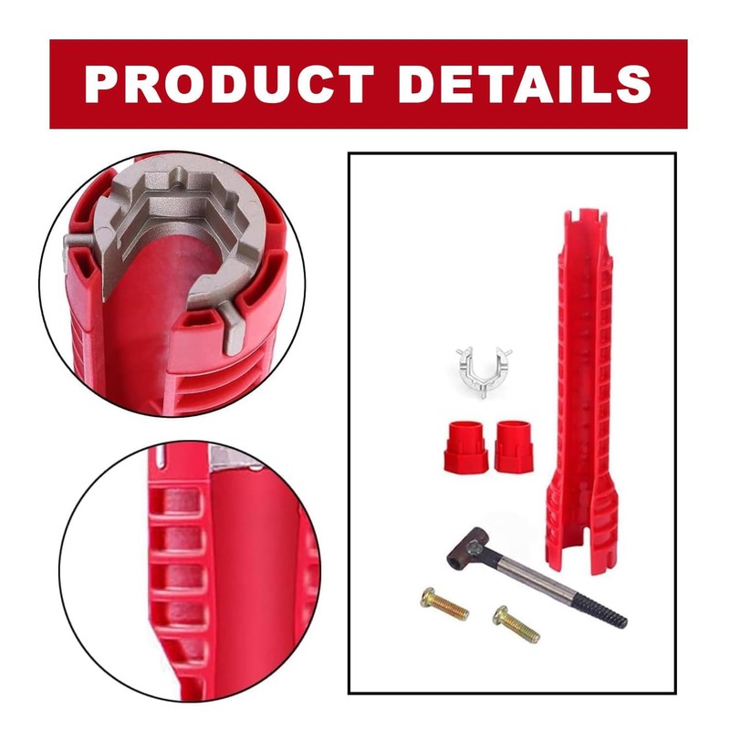JOYVOX 1 Set Basin Wrench, 8-in-1 Tap Spanner & Faucet